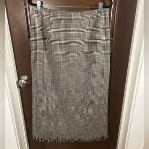 Vintage Harve Benard 100% Wool Plaid Pencil Skirt Academia Tweed Preppy Luxury